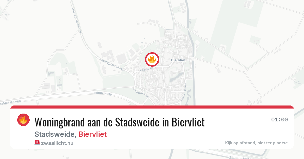 Woningbrand aan de Stadsweide in Biervliet — 1 apr 2026