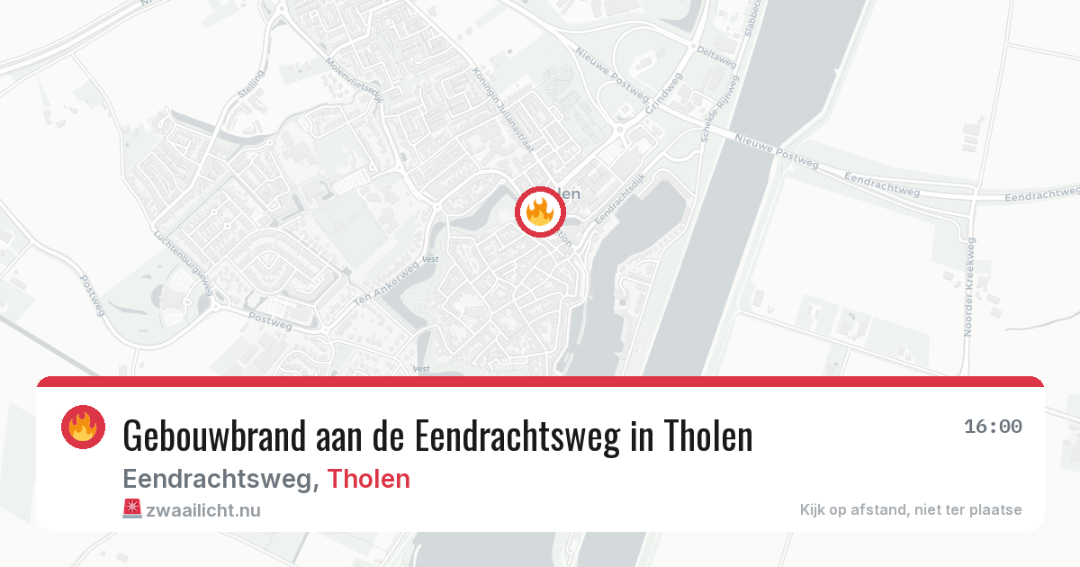 Gebouwbrand aan de Eendrachtsweg in Tholen — 6 mei 2026