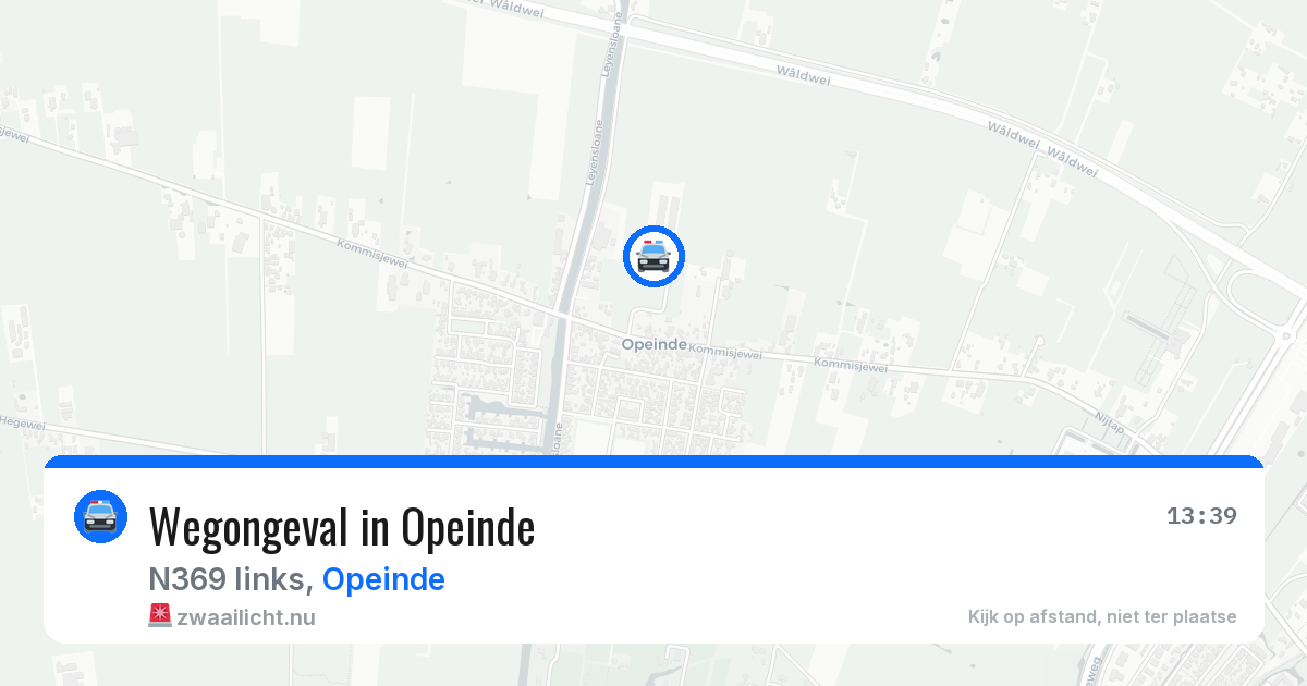 Wegongeval in Opeinde — 9 jun 2026