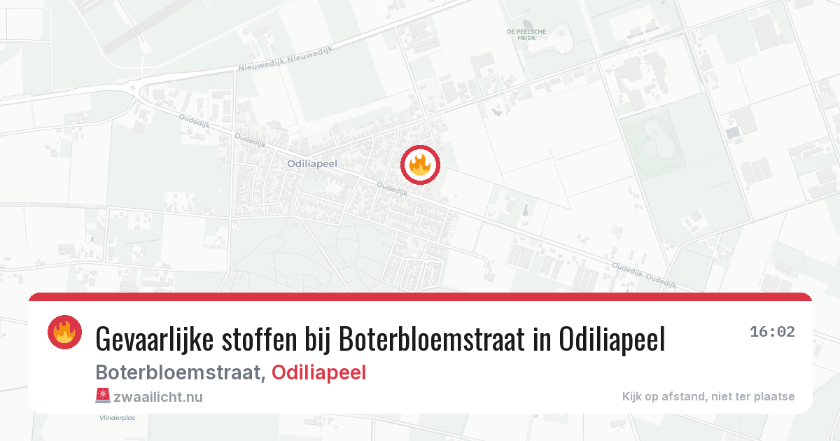 Gevaarlijke stoffen bij Boterbloemstraat in Odiliapeel — 14 mrt 2026