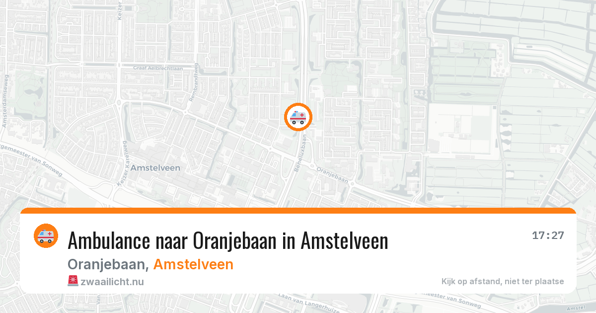 Ambulance naar Oranjebaan in Amstelveen — 24 jul 2026