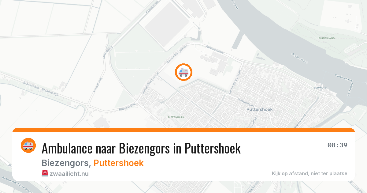 Ambulance naar Biezengors in Puttershoek — 10 jul 2026
