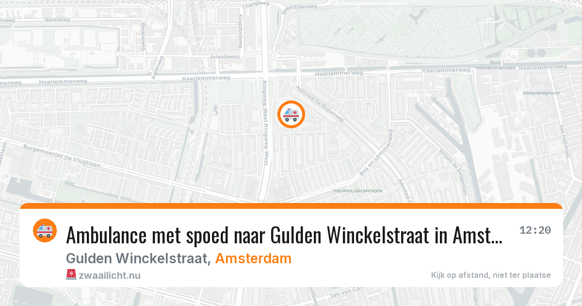 Ambulance met spoed naar Gulden Winckelstraat in Amsterdam — 22 jul 2026
