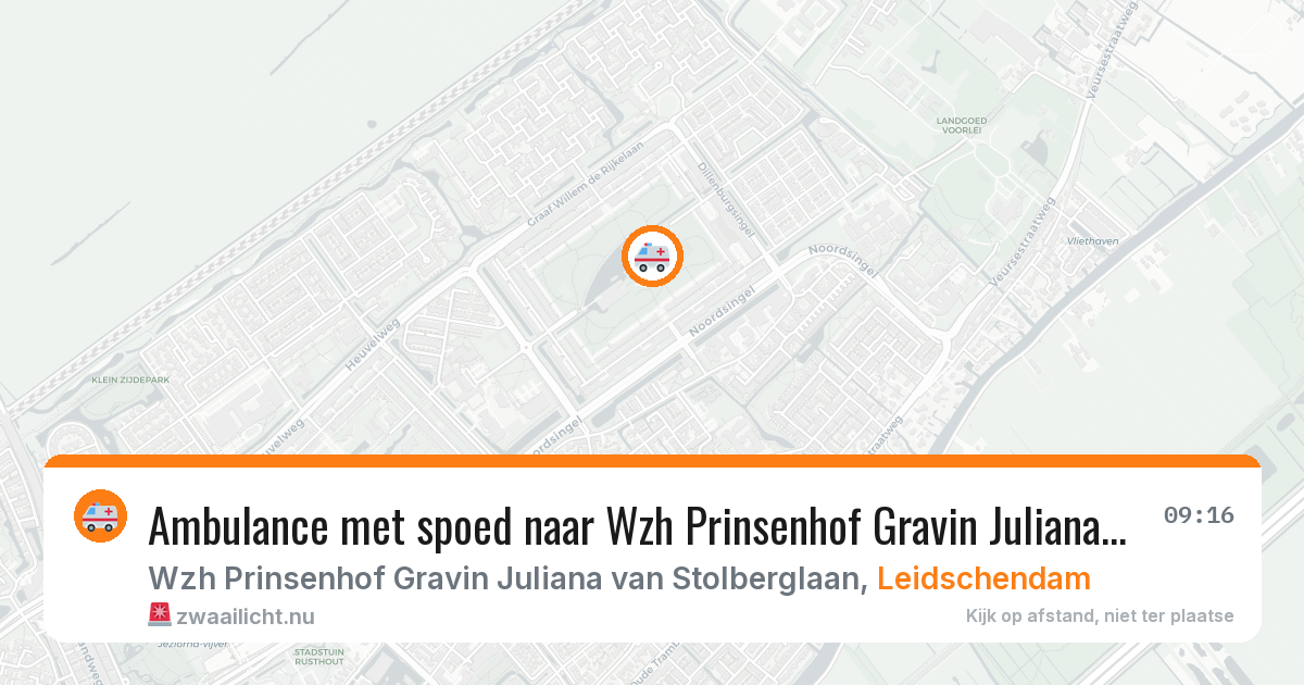 Ambulance met spoed naar Wzh Prinsenhof Gravin Juliana van Stolberglaan in Leidschendam — 12 feb 2026