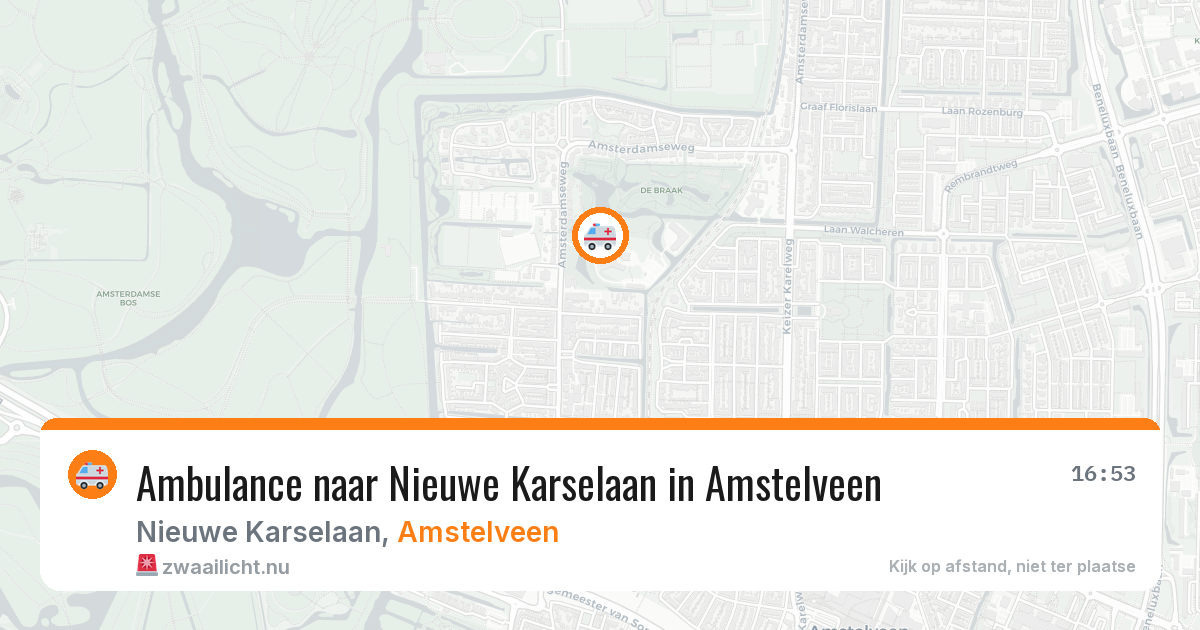 Ambulance naar Nieuwe Karselaan in Amstelveen — 19 mei 2026