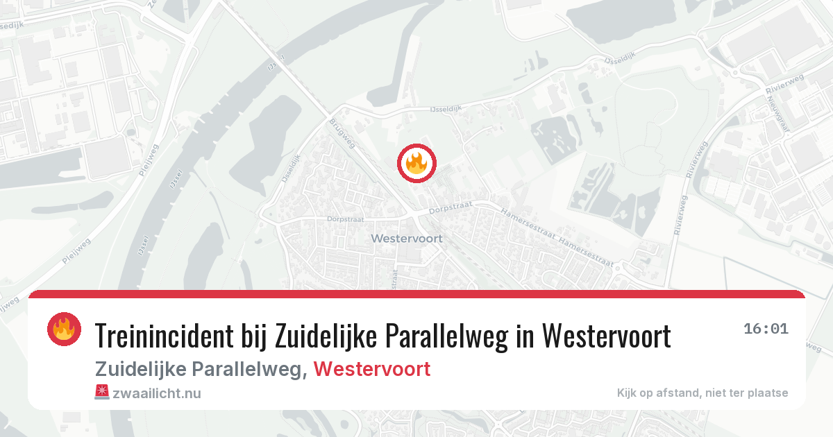 Treinincident bij Zuidelijke Parallelweg in Westervoort — 13 jul 2026