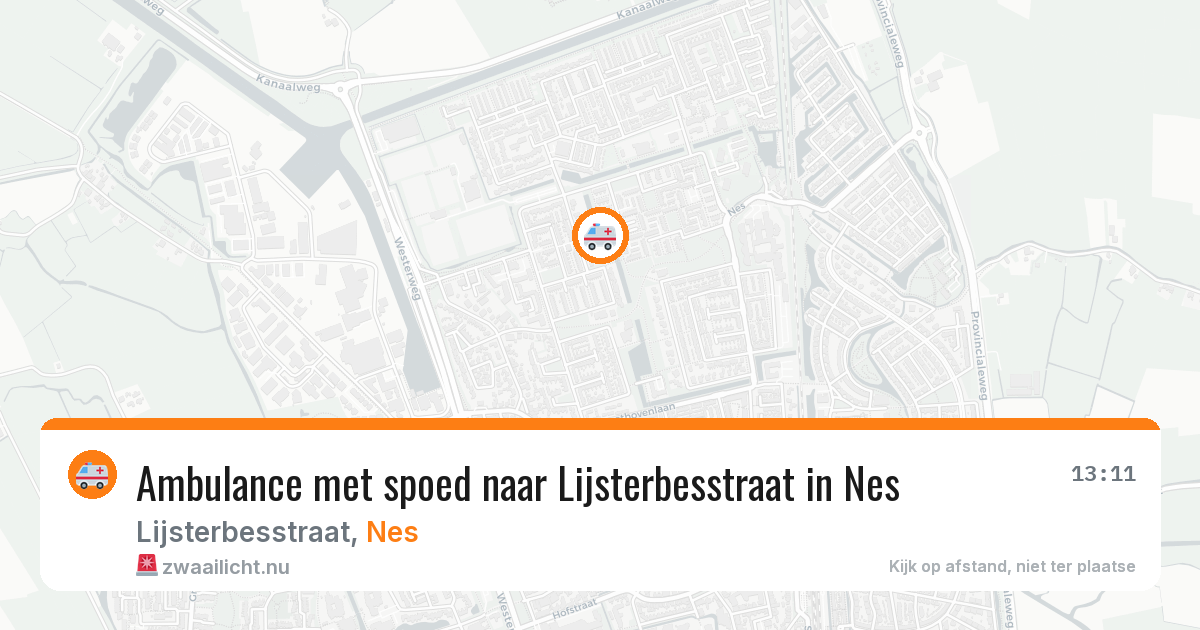 Ambulance met spoed naar Lijsterbesstraat in Nes — 19 mei 2026