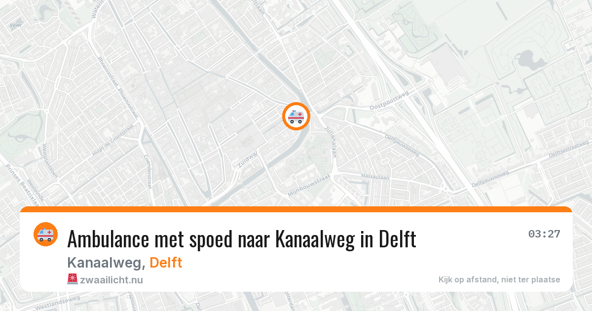 Ambulance met spoed naar Kanaalweg in Delft — 13 apr 2026