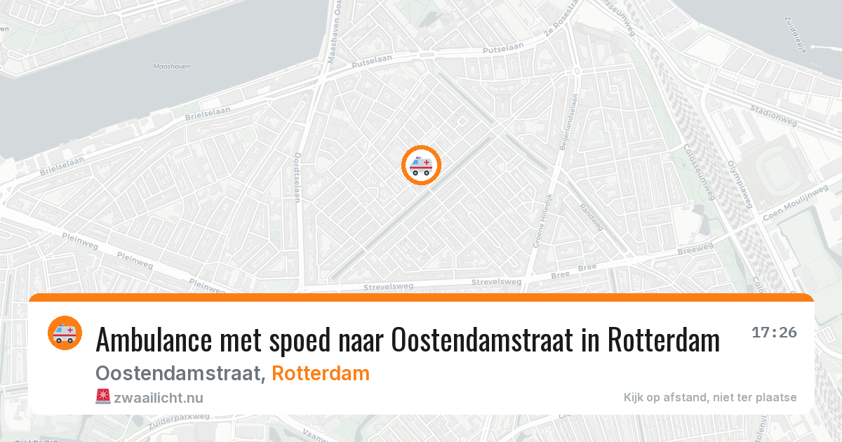 Ambulance met spoed naar Oostendamstraat in Rotterdam — 13 mei 2026