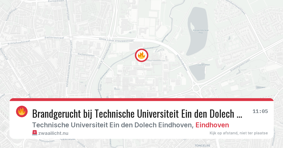 Brandgerucht bij Technische Universiteit Ein den Dolech Eindhoven in Eindhoven — 13 mei 2026