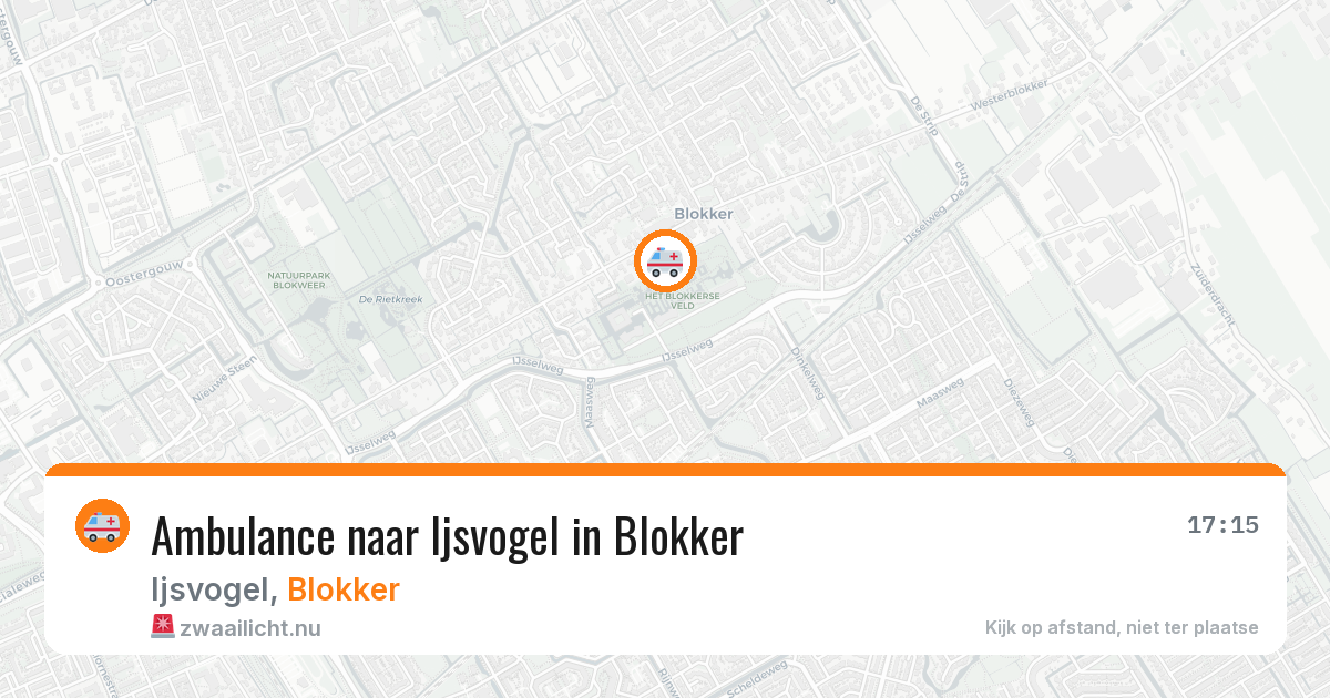 Ambulance naar Ijsvogel in Blokker — 15 jul 2026
