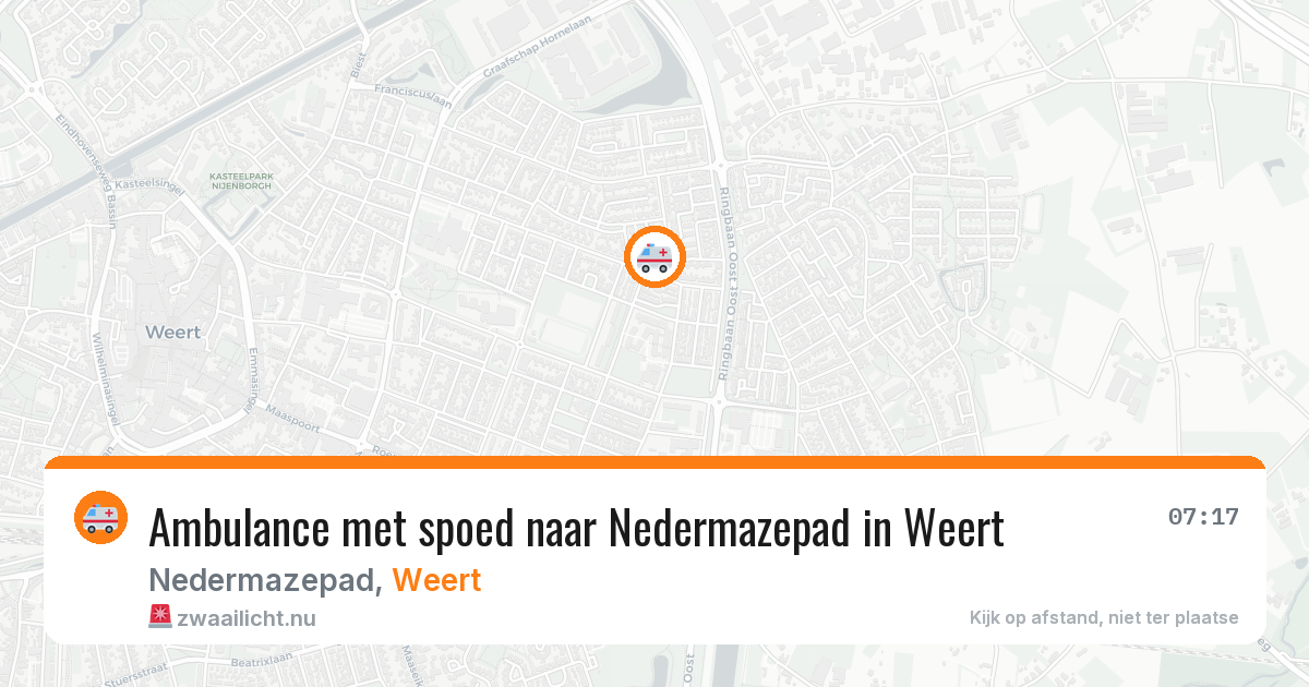 Ambulance met spoed naar Nedermazepad in Weert — 26 jul 2026