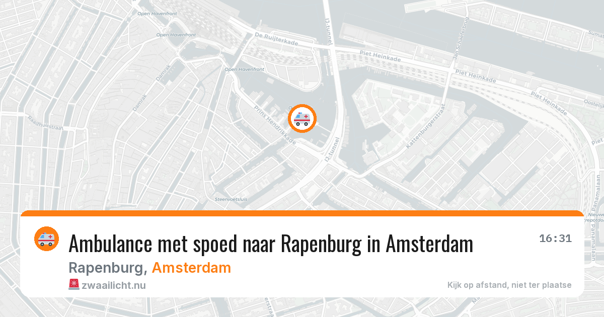 Ambulance met spoed naar Rapenburg in Amsterdam — 11 jul 2026