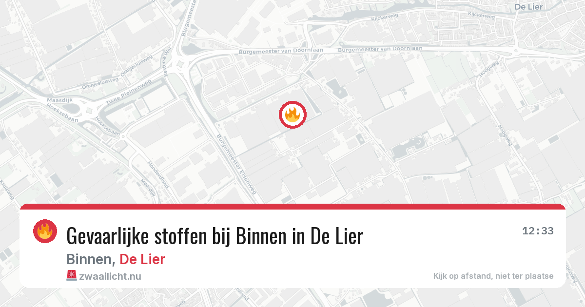 Gevaarlijke stoffen bij Binnen in De Lier — 20 jul 2026