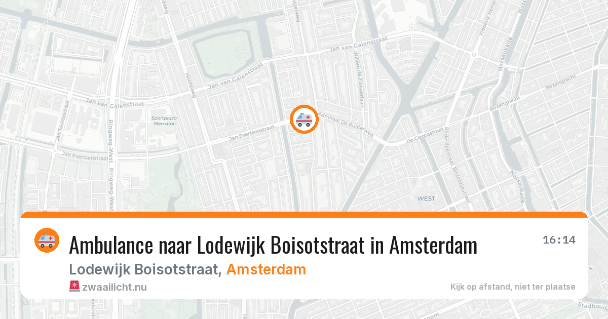 Ambulance naar Lodewijk Boisotstraat in Amsterdam — 18 mrt 2026