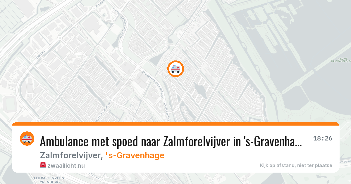 Ambulance met spoed naar Zalmforelvijver in 's-Gravenhage — 1 jun 2026