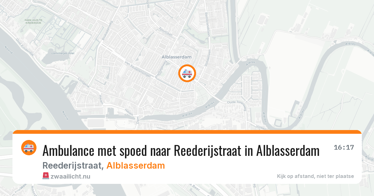 Ambulance met spoed naar Reederijstraat in Alblasserdam — 24 jul 2026