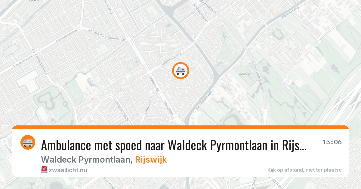 Ambulance met spoed naar Waldeck Pyrmontlaan in Rijswijk — 12 jul 2026