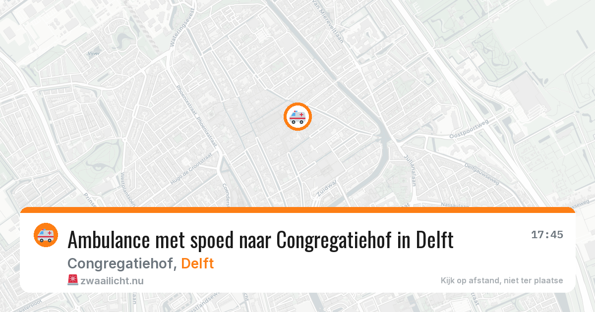 Ambulance met spoed naar Congregatiehof in Delft — 26 mei 2026