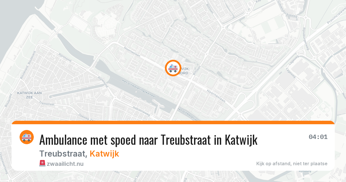 Ambulance met spoed naar Treubstraat in Katwijk — 18 jul 2026