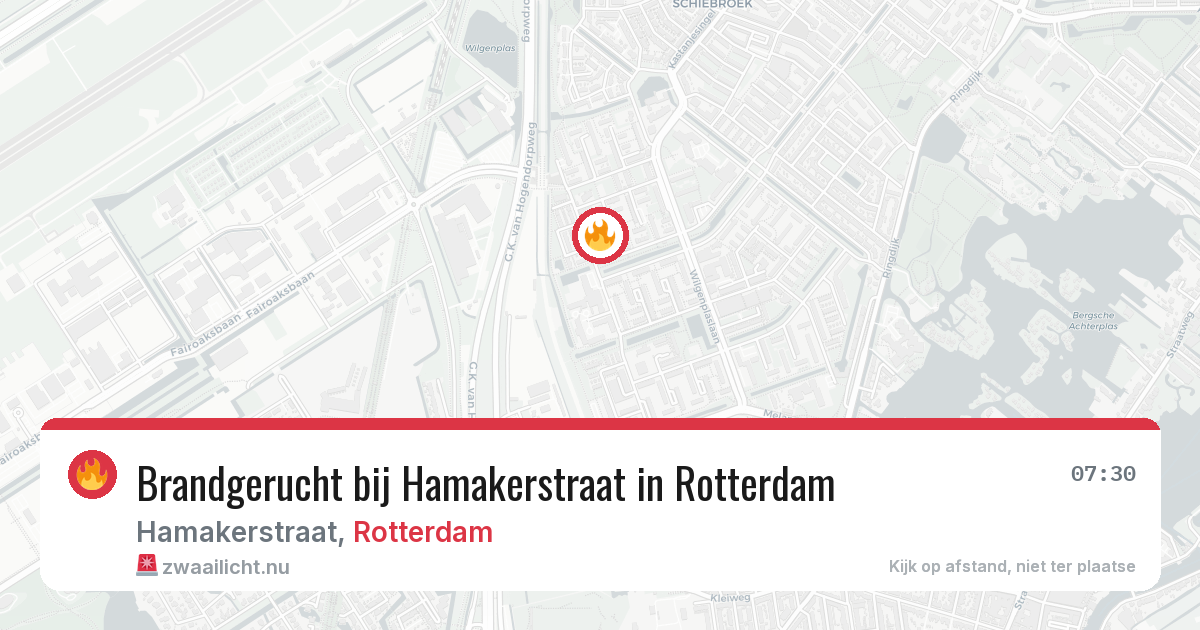 Brandgerucht bij Hamakerstraat in Rotterdam — 31 mrt 2026