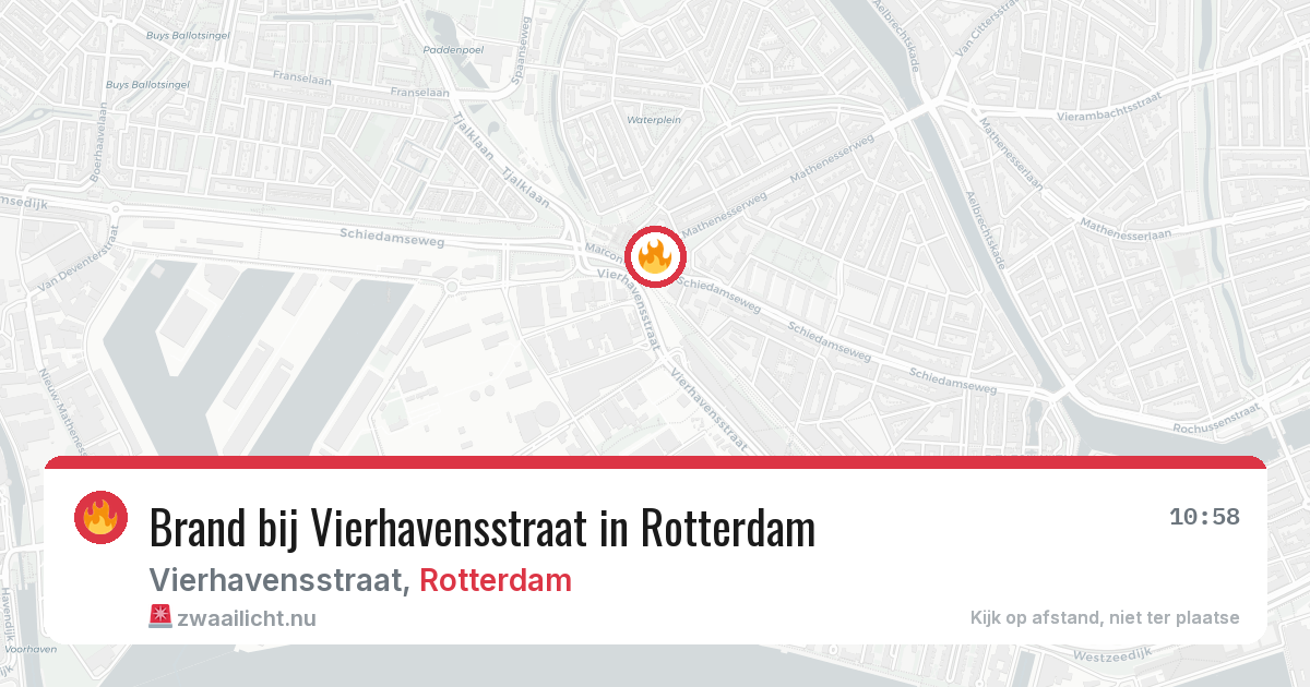 Brand bij Vierhavensstraat in Rotterdam — 15 jul 2026