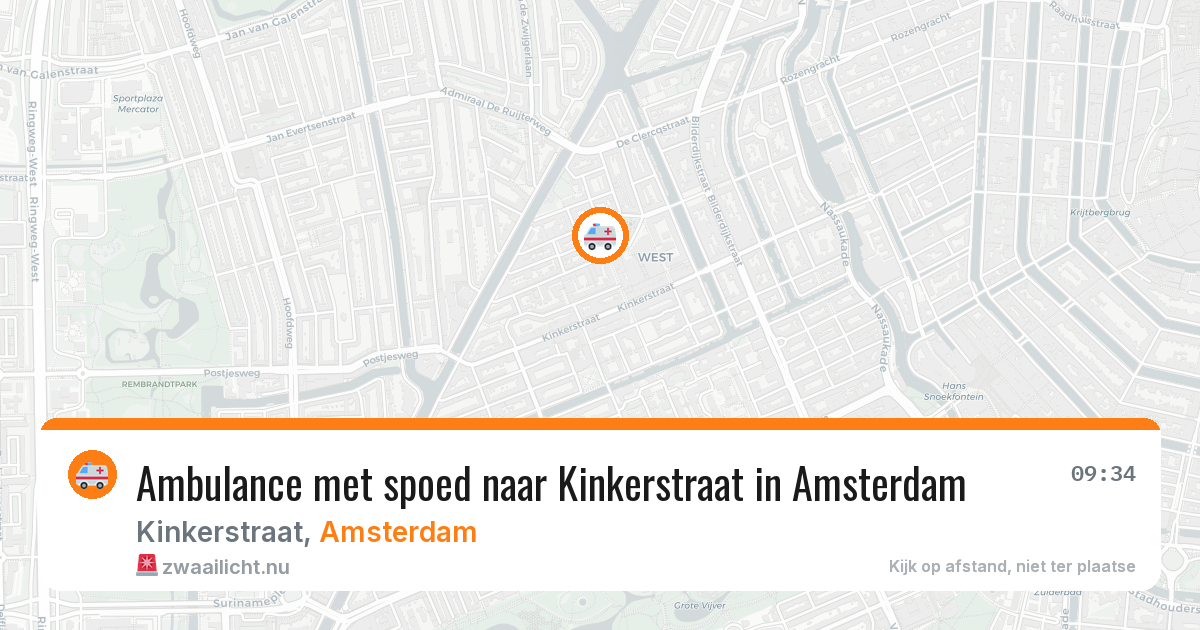 Ambulance met spoed naar Kinkerstraat in Amsterdam — 11 jul 2026