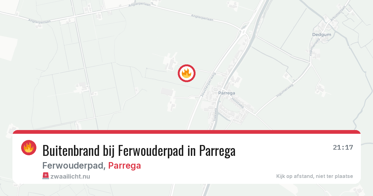 Buitenbrand bij Ferwouderpad in Parrega — 7 jul 2026