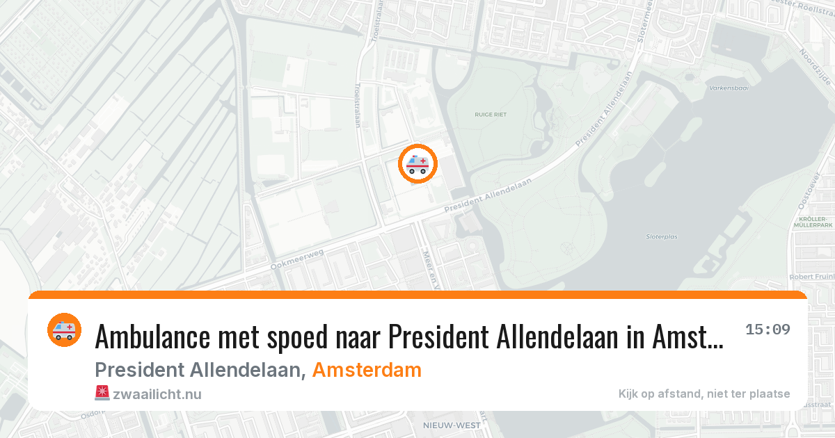 Ambulance met spoed naar President Allendelaan in Amsterdam — 30 mei 2026