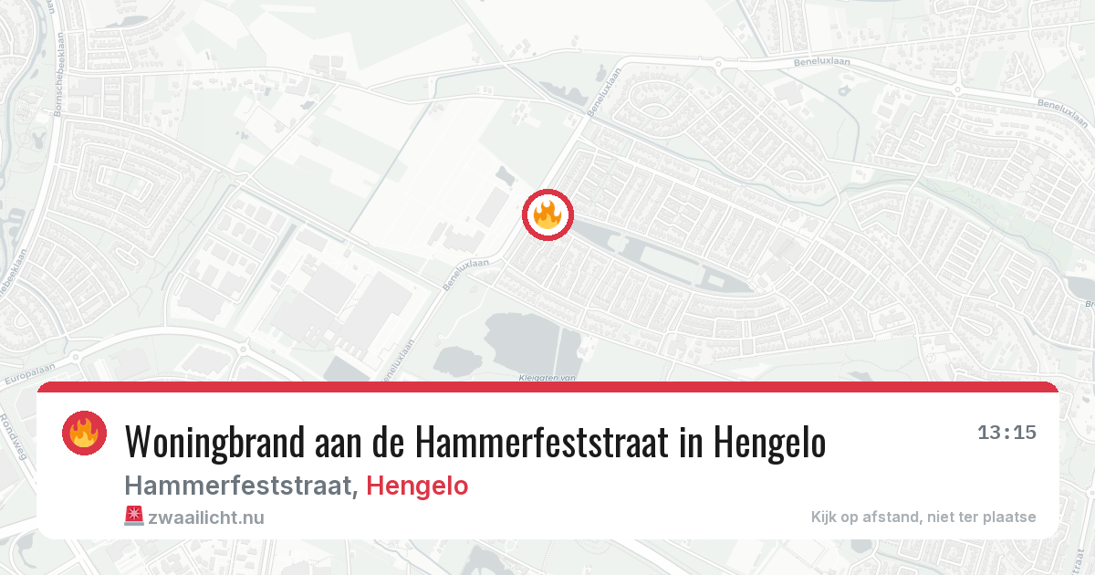 Woningbrand aan de Hammerfeststraat in Hengelo — 21 apr 2026