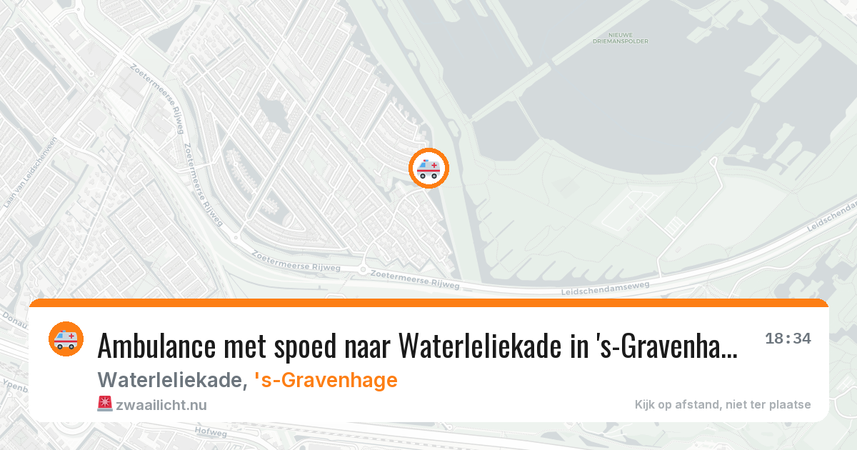 Ambulance met spoed naar Waterleliekade in 's-Gravenhage — 23 mei 2026