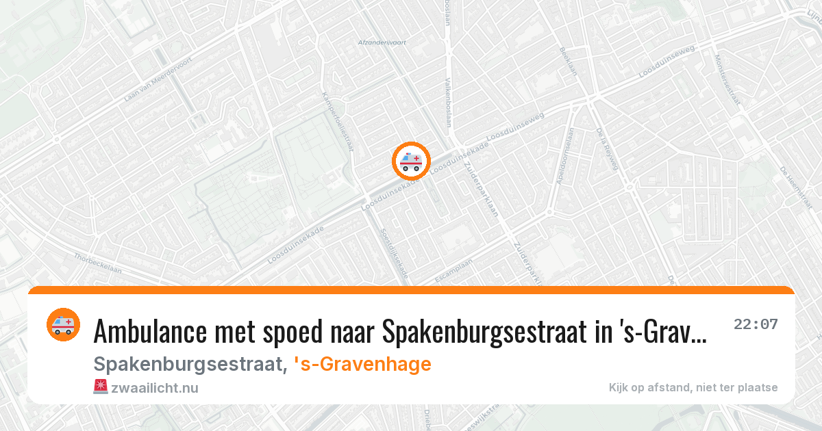 Ambulance met spoed naar Spakenburgsestraat in 's-Gravenhage — 12 jul 2026