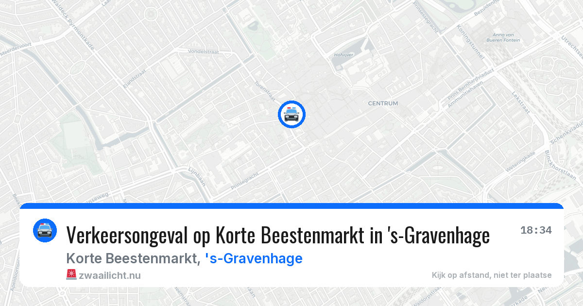 Verkeersongeval op Korte Beestenmarkt in 's-Gravenhage — 24 jul 2026