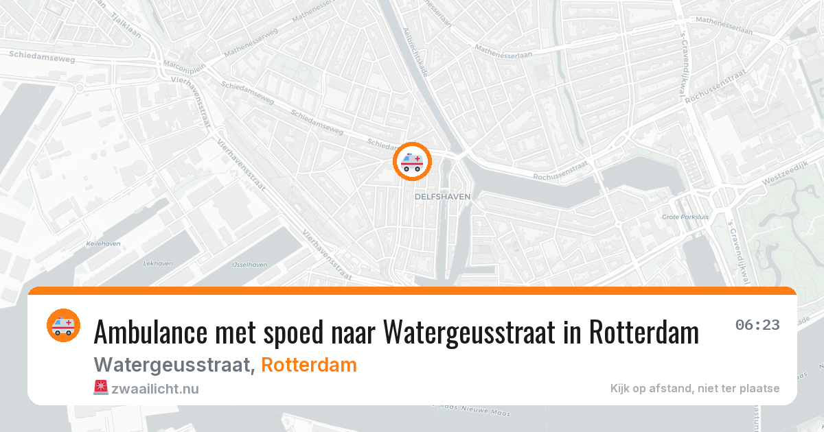 Ambulance met spoed naar Watergeusstraat in Rotterdam — 18 jul 2026