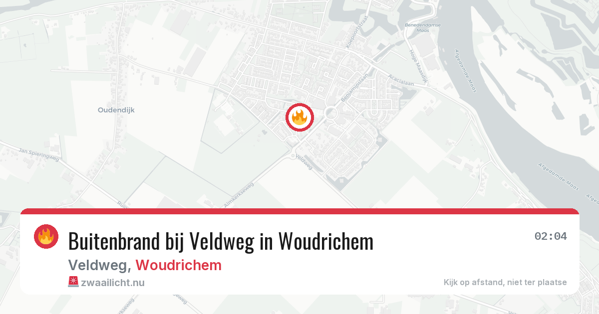 Buitenbrand bij Veldweg in Woudrichem — 16 jul 2026