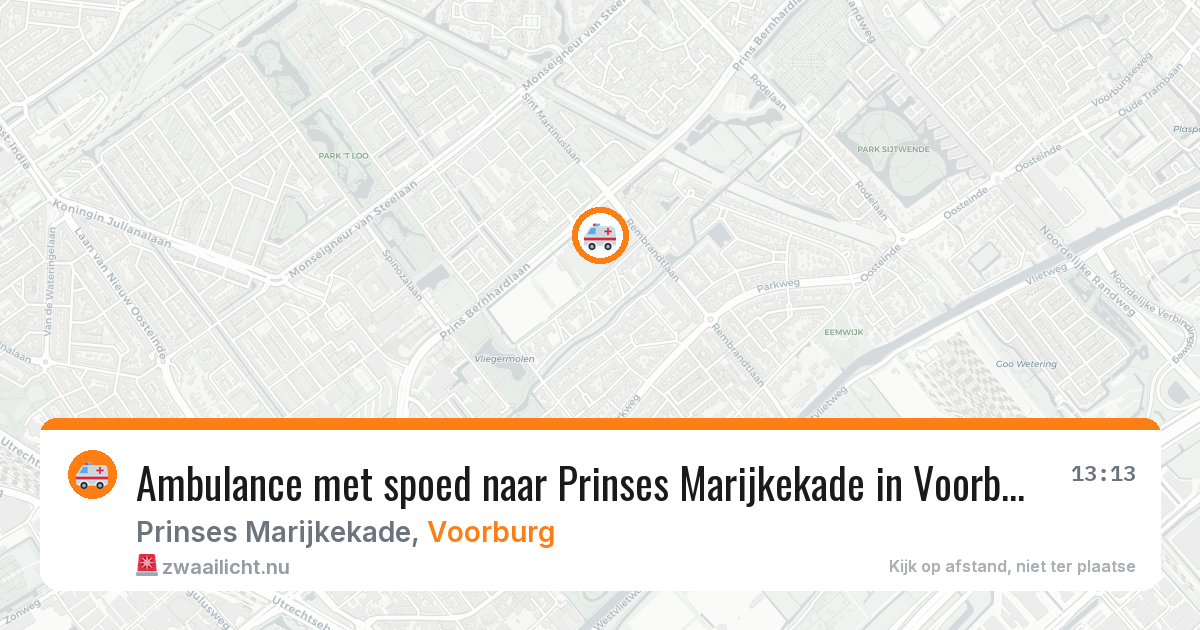 Ambulance met spoed naar Prinses Marijkekade in Voorburg — 15 jul 2026