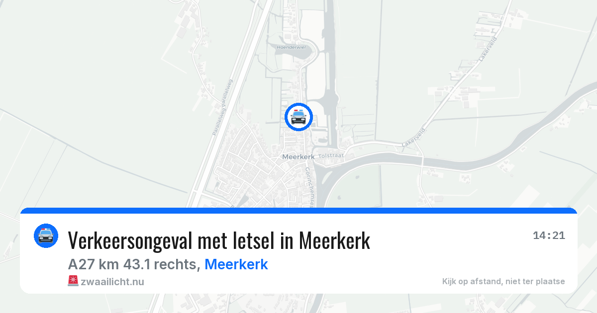 Verkeersongeval met letsel in Meerkerk — 26 mei 2026