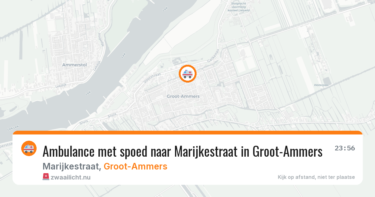 Ambulance met spoed naar Marijkestraat in Groot-Ammers — 25 mrt 2026