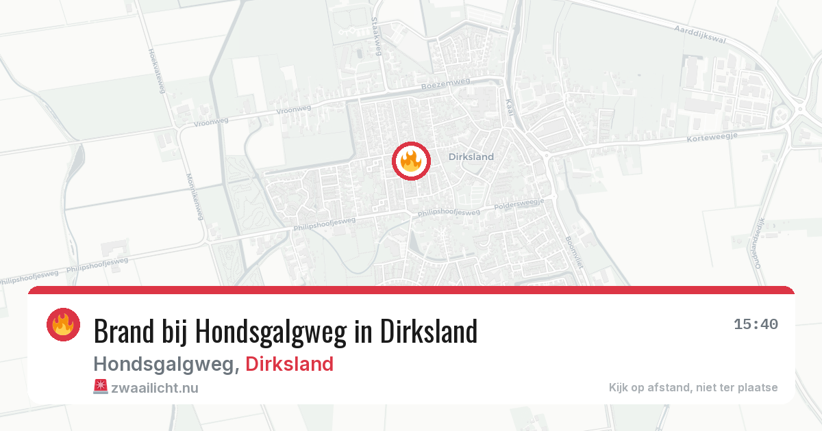 Brand bij Hondsgalgweg in Dirksland — 10 jul 2026