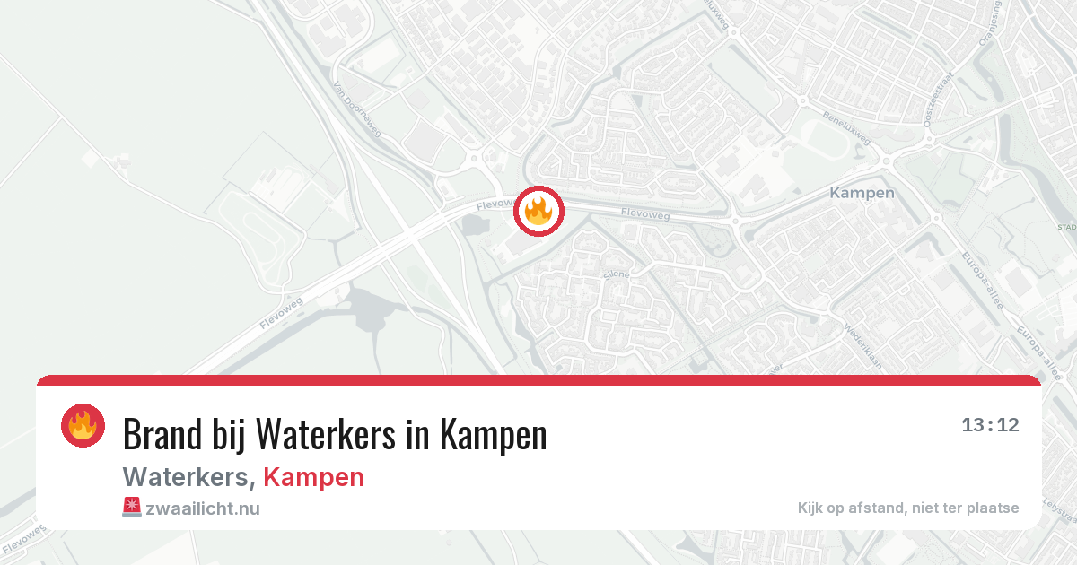 Brand bij Waterkers in Kampen — 23 mrt 2026