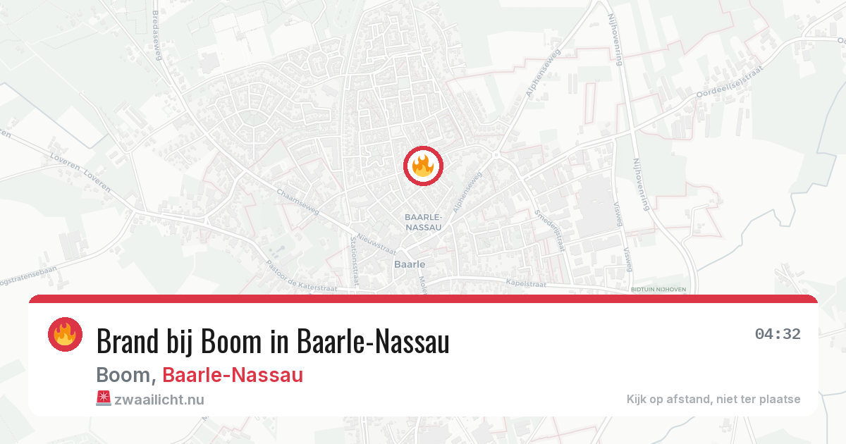 Brand bij Boom in Baarle-Nassau — 30 mrt 2026