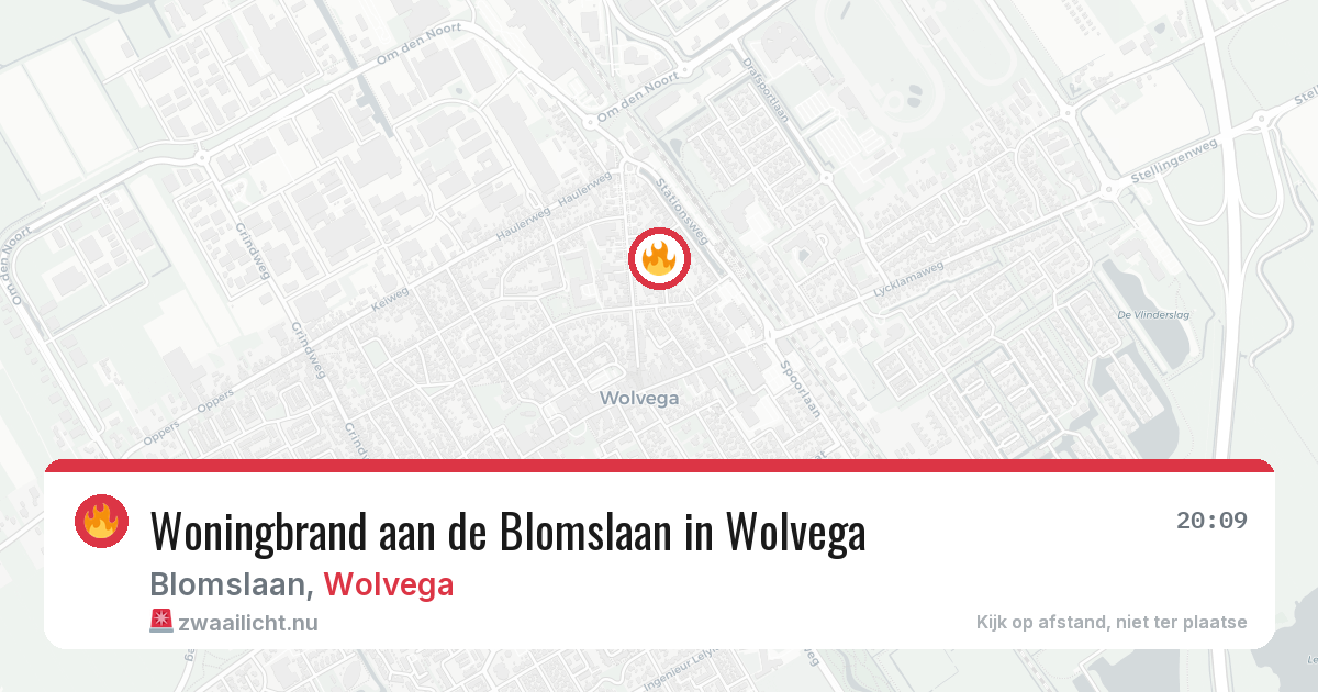 Woningbrand aan de Blomslaan in Wolvega — 9 apr 2026