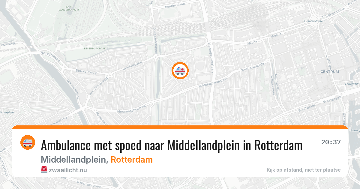 Ambulance met spoed naar Middellandplein in Rotterdam — 16 jul 2026