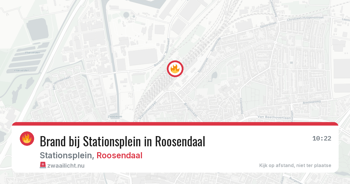 Brand bij Stationsplein in Roosendaal — 11 jul 2026