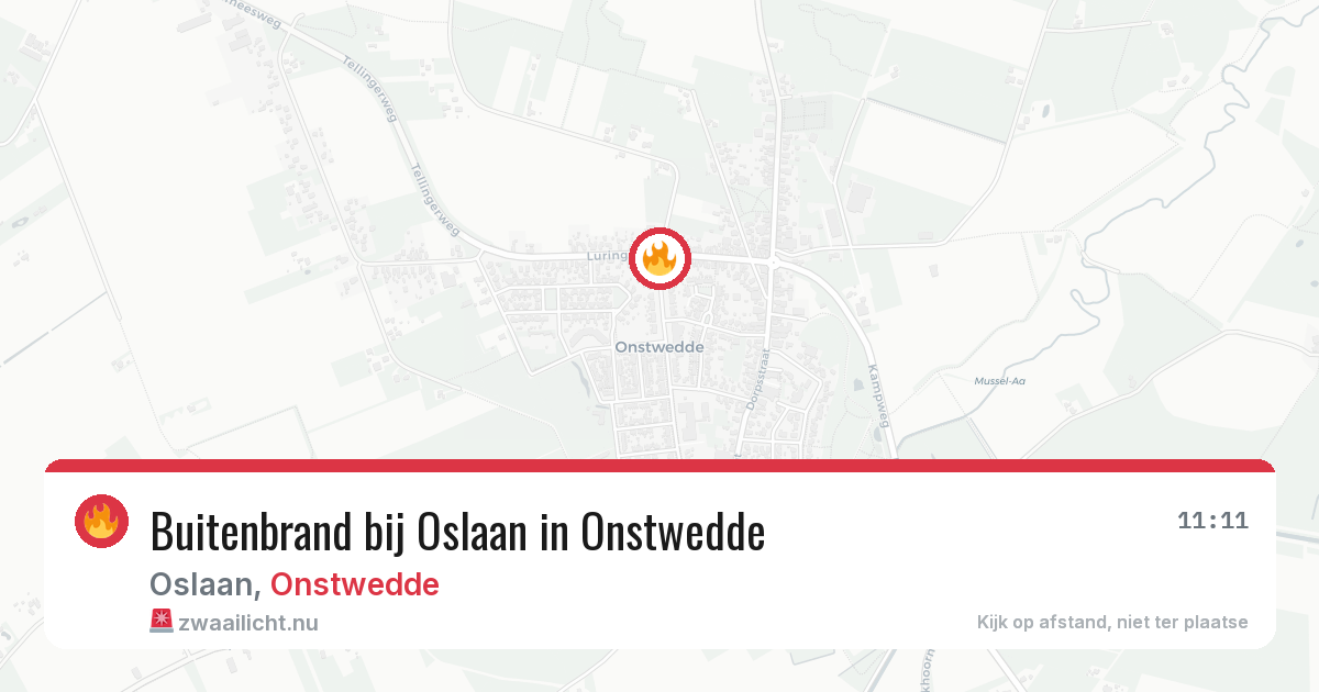 Buitenbrand bij Oslaan in Onstwedde — 11 apr 2026