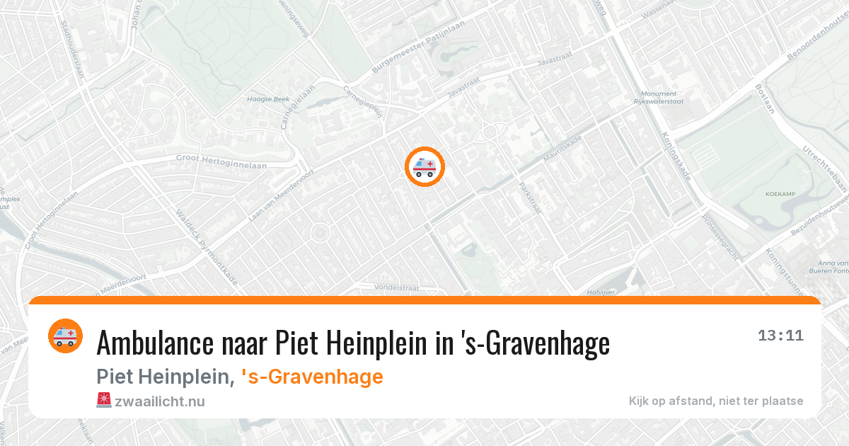Ambulance naar Piet Heinplein in 's-Gravenhage — 21 jul 2026