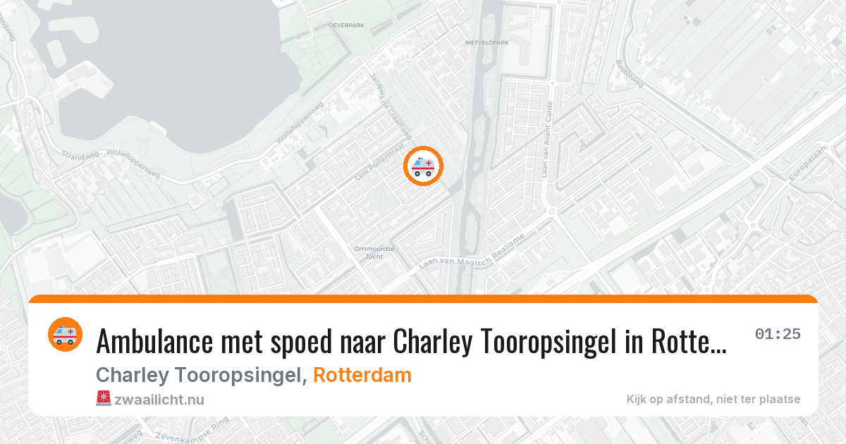 Ambulance met spoed naar Charley Tooropsingel in Rotterdam — 21 mei 2026