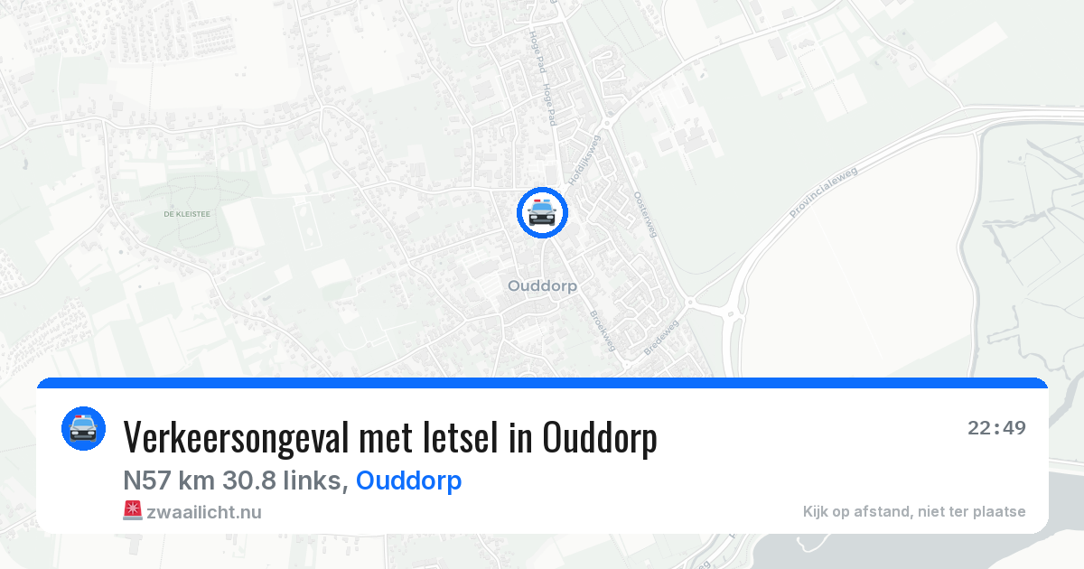 Verkeersongeval met letsel in Ouddorp — 10 jul 2026