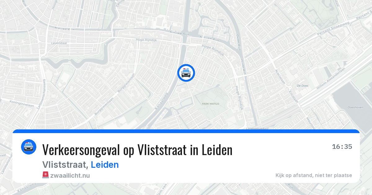 Verkeersongeval op Vliststraat in Leiden — 13 jul 2026