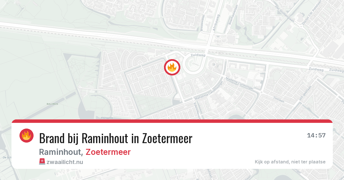 Brand bij Raminhout in Zoetermeer — 7 mrt 2026